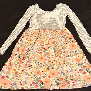 Little Sleepies - Mauve Meadow Stripes Skater Dress